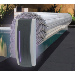 Couverture Auto. Hors Sol - BALI FDC - Led support côté moteur - Supports Blanc Lames 83 mm Blanc - 10x4,5