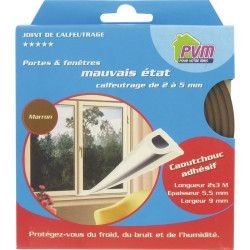 Joint caoutchouc profil P - PVM - Par 1 - 5.5mm - 9mm - 6m