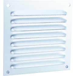 Grilles de ventilation aluminium anodisé à persienne avec moustiquaire 100x100mm  - 21cm²