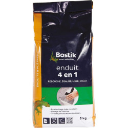 Enduit en poudre 4 en 1 Bostik - Sac 5 kg - 12h - Teinte : Blanc
