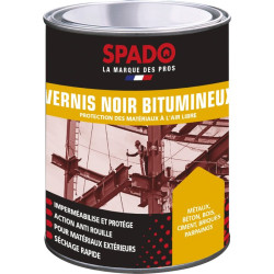 Vernis bitumeux Spado - 1l - Teinte : Noir - 12m²