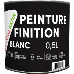 Peinture finition glycéro satin - TDP - Coloris blanc - 0,5 L - 0.5l - Aspect : Satiné - 1Pc