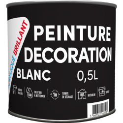 Peinture décoration acrylique brillante - TDP - Coloris blanc - 0,5 L - 0.5l - 1Pc