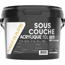 Sous couche acrylique plaque de plâtre - TDP - 10 L - Aspect : Mat - Teinte : Blanc