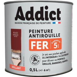 Peinture fer antirouille - Addict - 0.5l - Aspect : Brillant - 1Pc