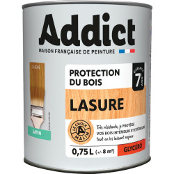 Lasure bois - 0.75l - Teinte : Chêne clair - Aspect : Satiné