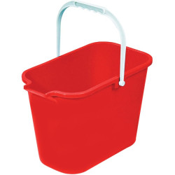Seau plastique rectangulaire - Brosserie Marchand - coloris rouge - 12 L - 32.5cm - 37cm