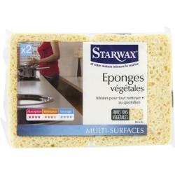 Eponge végétale bordée Starwax - Moyen modèle - Vendu par 2