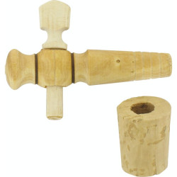 Robinet vinaigrier bois - 2,5 pouces + bouchon liège - 9mm