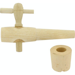 Robinet vinaigrier bois - 3,5 pouces + bouchon liège - 10mm