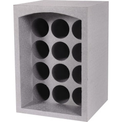 Casier polystyrène 12 bouteilles EDA - Gris - 50cm - Nombre de rangements : 12 rangements - 29.5cm - 35cm