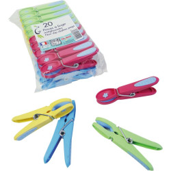 Pince à linge plastique Laguelle - Bi-matière - Vendu par 20