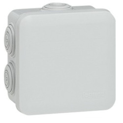 Boîte de dérivation Plexo carrée 65 x 65 mm Legrand - 7 entrées - Gris