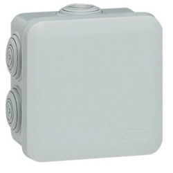 Boîte de dérivation Plexo carrée 80 x 80 mm Legrand - 7 entrées - Gris
