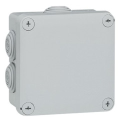 Boîte de dérivation Plexo carrée 105 x 105 mm Legrand - 7 entrées - Gris