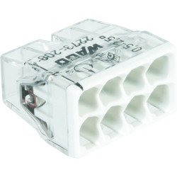 Borne de connexion pour boite de dérivation - Wago - 8 conducteurs - 4 Kv - 18mm
