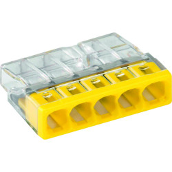 Borne pour boîtes de dérivation - Wago - 5 conducteurs - 4 Kv - 22mm - Nombre de modules : 5 modules