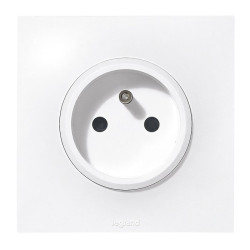 Prise 2P+T Legrand - Neptune - Blanc - Nombre de postes : 1 poste - Nombre de prise : 1 prise