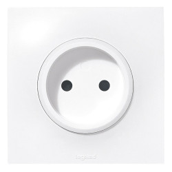 Prise 2P Legrand - Neptune - Blanc - Nombre de postes : 1 poste - Nombre de prise : 1 prise