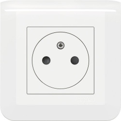 Prise 2P+T 16 A fixation vis Legrand - Mosaïc - Tension : 250 V - Nombre de prise : 1 prise - Couleur : Blanc