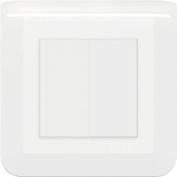 Double va-et-vient 10 A fixation vis Legrand - Mosaïc - Interrupteur simple ou double : Interrupteur double - Vendus par 8