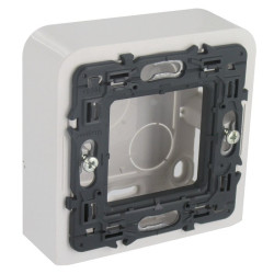 Cadre blanc avec support Legrand - Mosaïc - 2 modules - Profondeur 30 mm - Nombre de modules : 20 modules