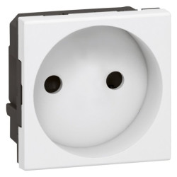 Prise 2P bornes automatiques 16 A Legrand - Mosaïc - 2 modules - Nombre de postes : 1 poste