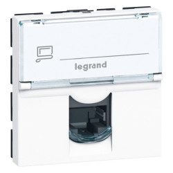 Prise RJ45 informatique - téléphone Legrand - Mosaïc - 2 modules - Nombre de postes : 1 poste