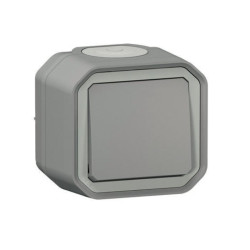Poussoir en saille - 10A - Plexo -  Legrand - complet - Gris