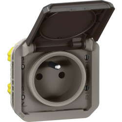 Prise de courant avec volet - Plexo - Legrand - Anthracite - 10A