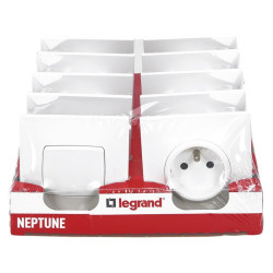 Lot de 2 va-et-vient et 8 prises 2P+T Legrand - Neptune - Nombre de postes : 1 poste