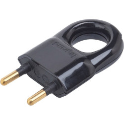 Fiche 2P noir - Legrand - Tension : 230 V - Nombre de prise : 1 prise