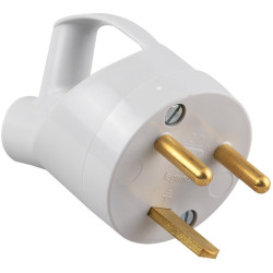 Fiche plastique 2P+T 20 A Legrand - Mâle - Sortie inclinée - Plastique - Gris