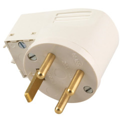 Fiche plastique 3P+T 20 A Legrand - Sortie latérale - Blanc - Mâle - Tension : 230 V
