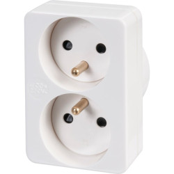 Adaptateur 2P+T- 2 fiches 16A sur socle 20A - Legrand - Tension : 16 V