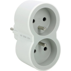 Fiche multiprise 2 sorties Legrand - 2P+T - 2 sorties frontales - 16A - Tension : 230 V