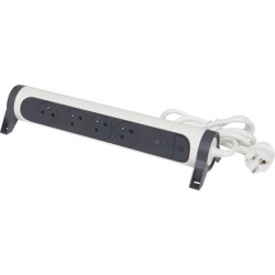 Bloc multiprise rotatif parafoudre Legrand - 230 V - 16A - Nombre de prise : 4 prises - Couleur : Blanc