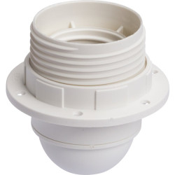 Douille E27 plastique Legrand - Raccord diamètre 10 mm - Bague isolante - 150W - Couleur : Blanc