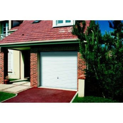 Porte garage basculante débordante EuroPro 122 nervures vert blanc rail 2125x2375mm - TUBAUTO
