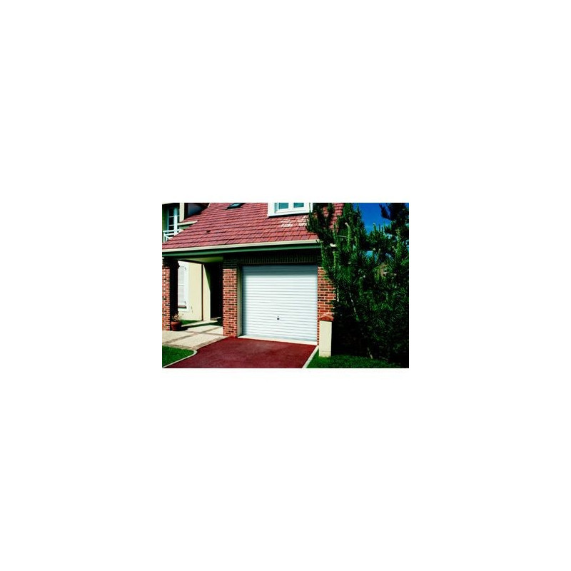 Porte garage basculante débordante EuroPro 122 nervures vert blanc rail 2125x2375mm - TUBAUTO