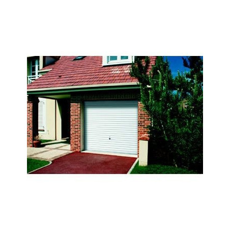 Porte garage basculante débordante EuroPro 122 nervures vert blanc rail 2125x2375mm - TUBAUTO