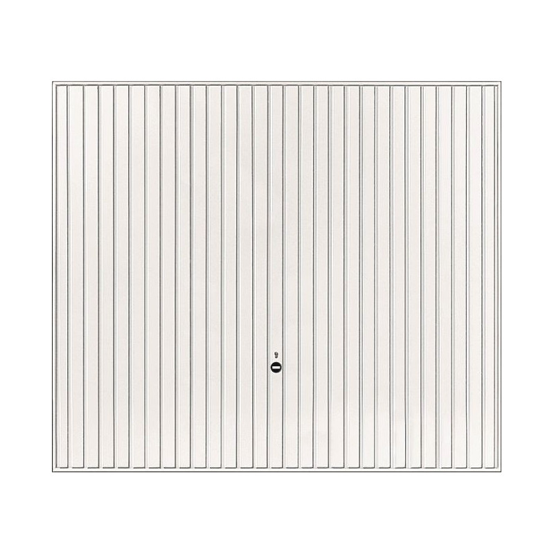 Porte garage basculante débordante EuroPro 122 nervures vert blanc rail 2125x2375mm - TUBAUTO