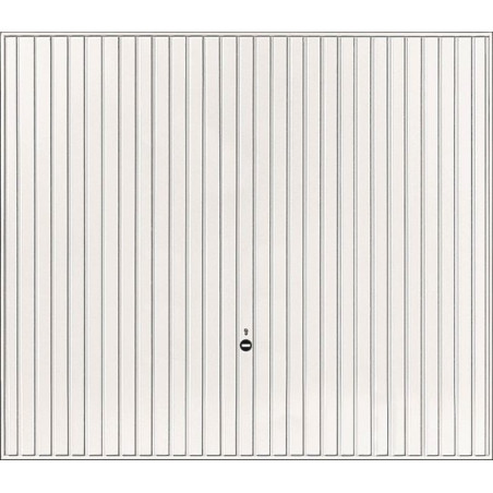 Porte garage basculante débordante EuroPro 122 nervures vert blanc rail 2125x2375mm - TUBAUTO