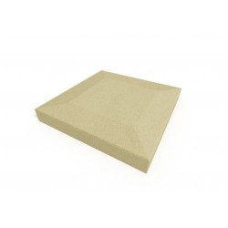 Chapeau de pilier à pan coupé - béton teinte sable - 50x50 cm