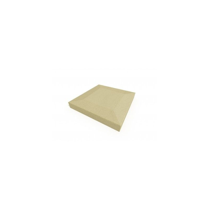 Chapeau de pilier à pan coupé - béton teinte sable - 50x50 cm