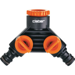 Nez de robinet double robinet - Claber - 3/4" ou 1/2" - Filetage femelle : 1/2" (15 x 21) - 3/4" (20 x 27)