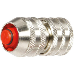 Raccord rapide stop d'arrosage - Capvert - Laiton nickelé - Brochable - 1Pc