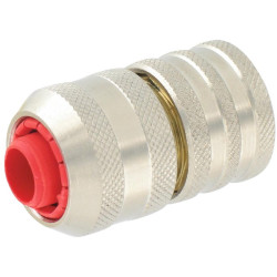 Raccord rapide stop d'arrosage - Capvert - Laiton nickelé - 1Pc - Diamètre intérieur du tuyau : 19 mm