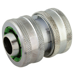 Raccord réparateur de tuyau d'arrosage - Capvert - Laiton nickelé - 1Pc