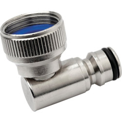 Coude rapide tournant - Capvert - Laiton nickelé - Filetage 20 x 27 mm - Brochable